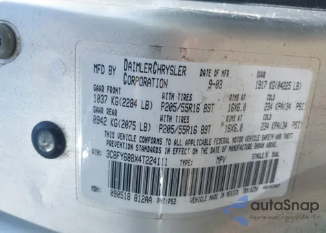 2004 Chrysler Pt Cruiser Limited z USA, uszkodzony, nr VIN 3C8FY688X4T224111